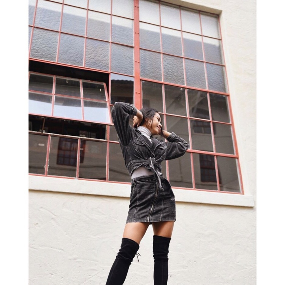 Black Corduroy Moto Set - Picture 3 of 7